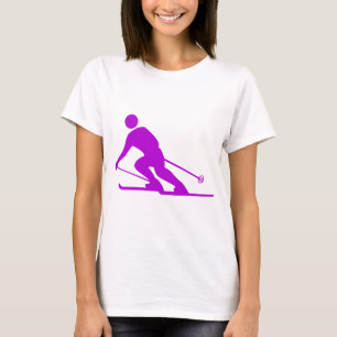 Skifahren - Lila T-Shirt