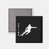 Skifahren Magnet (Vorderseite/Rückseite)