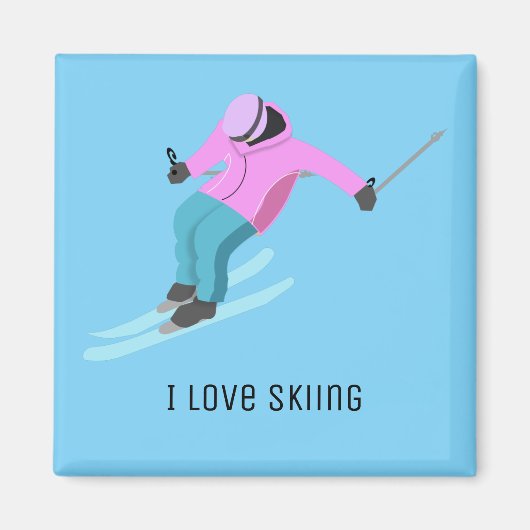 Skifahren Magnet (Vorne)