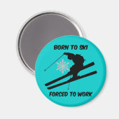 Skifahren Magnet (Vorderseite/Rückseite)