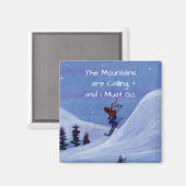 Skifahren Magnet (Vorderseite/Rückseite)