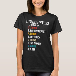Skifahren Mein perfekter Tag Lustig Vintage Skifah T-Shirt