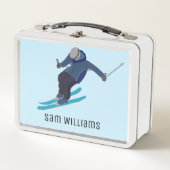 Skifahren Metall Brotdose (Vorderseite)
