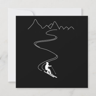 Skifahren Minimalistisches Skifahren in den Bergen Einladung