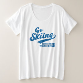 Skifahren – Minimalistisches Winter-Sport-Typograf Große Größe T-Shirt