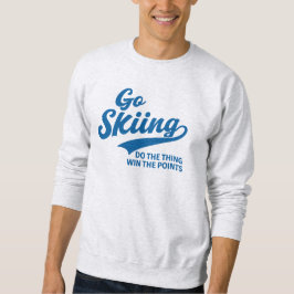 Skifahren – Minimalistisches Wintersport-Typografi Sweatshirt
