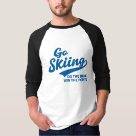 Skifahren – Minimalistisches Wintersport-Typografi T-Shirt