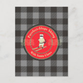 Skifahren mit dem Weihnachtsmann Postkarte (Vorderseite)