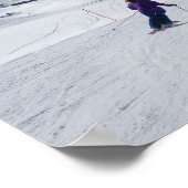 Skifahren mit Matterhorn in Zermatt, Schweiz Poster (Ecke)