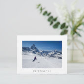 Skifahren mit Matterhorn in Zermatt, Schweiz Postkarte (Stehend Vorderseite)