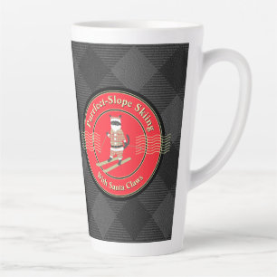 Skifahren mit Santa Claws Latte Tasse