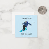 Skifahren Mitteilungskarte (Vorderseite/Rückseite Beispiel)