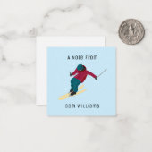 Skifahren Mitteilungskarte (Vorderseite/Rückseite Beispiel)