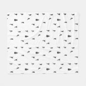 Skifahren Modernes Thema Schwarz-Weiß-Skifahrer Fleecedecke (Vorderseite (Horizontal))