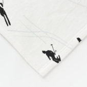 Skifahren Modernes Thema Schwarz-Weiß-Skifahrer Fleecedecke (Ecke)