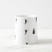 Skifahren Modernes Thema Schwarz-Weiß-Skifahrer Kaffeetasse (Mittel)