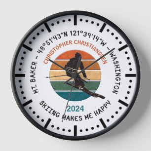 Skifahren Mt. Baker, Washington - Mann Skifahrer, Uhr