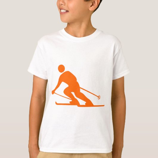 Skifahren - Orange T-Shirt (Vorderseite)