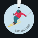 Skifahren Ornament<br><div class="desc">Skidesign mit anpassbarem Text.</div>