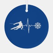 Skifahren Ornament Aus Glas (Rückseite)