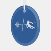 Skifahren Ornament Aus Glas (Vorderseite links)