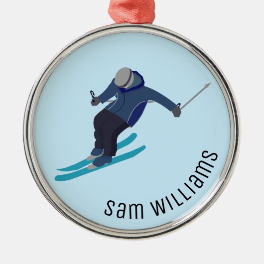 Skifahren Ornament Aus Metall (Vorne)