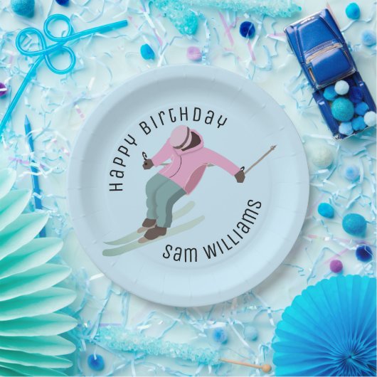 Skifahren Pappteller (Party)