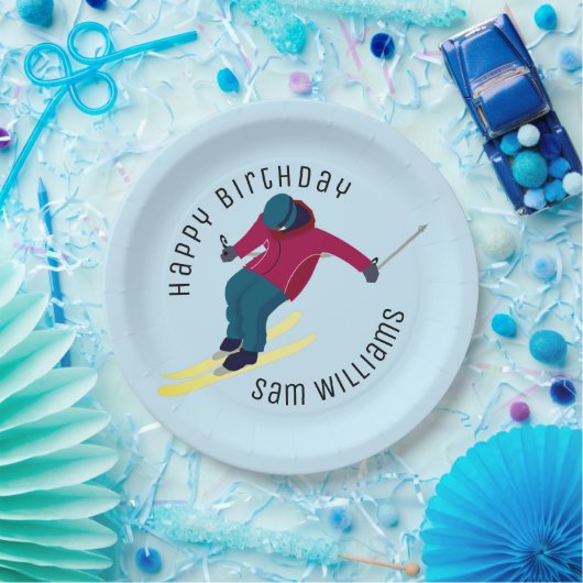 Skifahren Pappteller (Party)