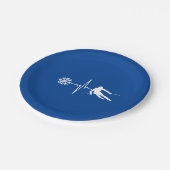 Skifahren Pappteller (Schrägansicht)