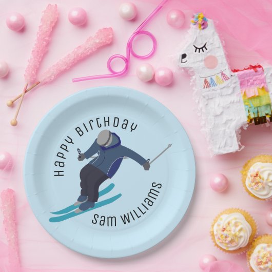 Skifahren Pappteller (Party)