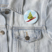 Skifahren Pine Tree Niedlicher Schneesport Winter Button (Beispiel)