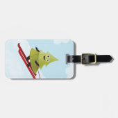 Skifahren Pine Tree Niedlicher Schneesport Winter Gepäckanhänger (Vorderseite horizontal)