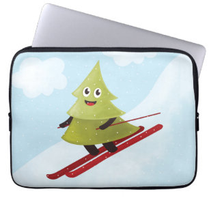 Skifahren Pine Tree Niedlicher Schneesport Winter Laptopschutzhülle
