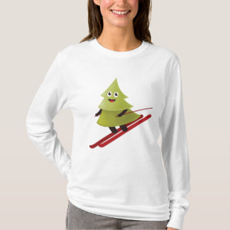 Skifahren Pine Tree Niedlicher Schneesport Winter T-Shirt
