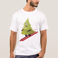 Skifahren Pine Tree Niedlicher Schneesport Winter