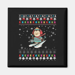 Skifahren Pinguin Weihnachten Magnet