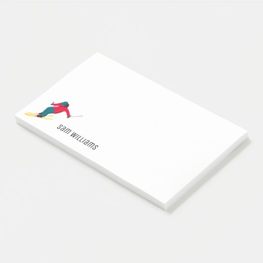Skifahren Post-it Klebezettel (angewinkelt)