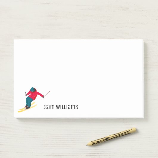 Skifahren Post-it Klebezettel (Auf Schreibtisch)