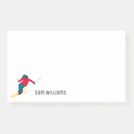Skifahren Post-it Klebezettel (Vorderseite)