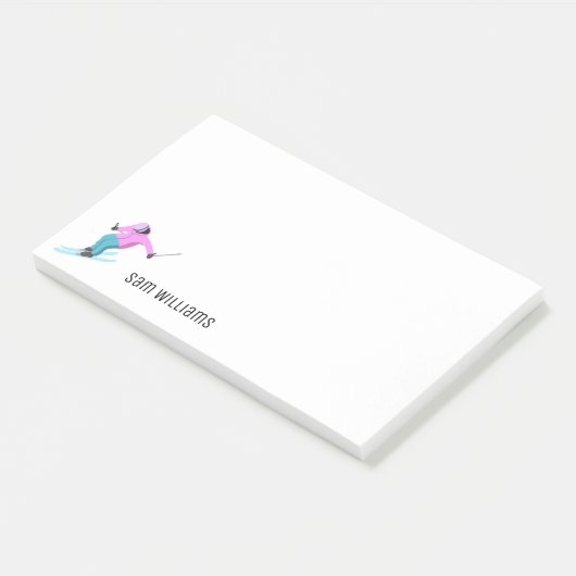 Skifahren Post-it Klebezettel (angewinkelt)