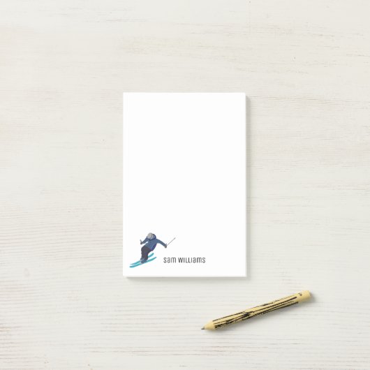 Skifahren Post-it Klebezettel (Auf Schreibtisch)