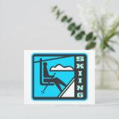 Skifahren Postkarte (Stehend Vorderseite)