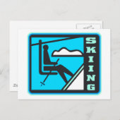 Skifahren Postkarte (Vorne/Hinten)