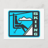 Skifahren Postkarte (Vorderseite)