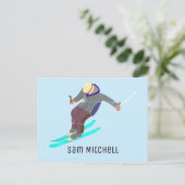 Skifahren Postkarte (Stehend Vorderseite)