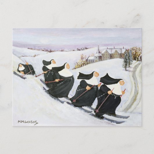 Skifahren Postkarte (Vorderseite)