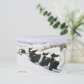 Skifahren Postkarte (Stehend Vorderseite)