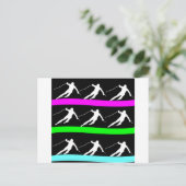 Skifahren Postkarte (Stehend Vorderseite)