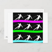 Skifahren Postkarte (Vorne/Hinten)