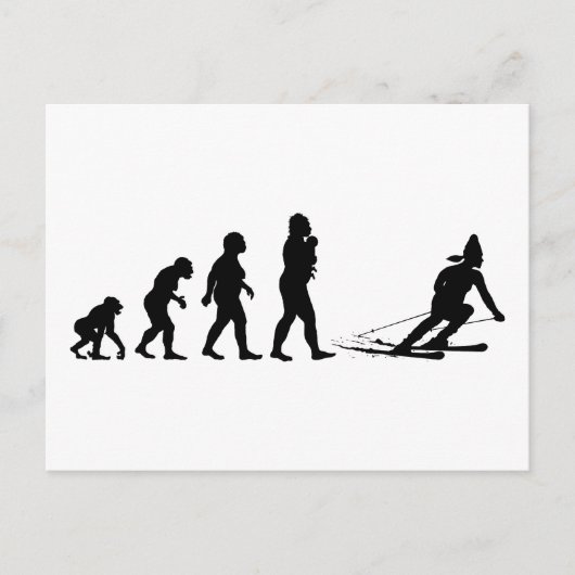 Skifahren Postkarte (Vorderseite)